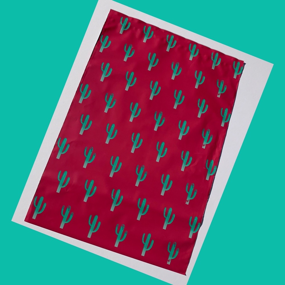 10x13 Hot Pink and Teal Cactus Poly Mailers, 50/pk